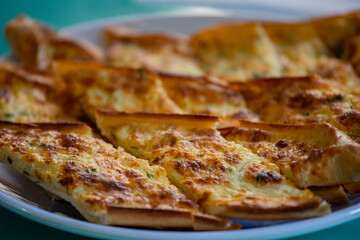 Herb and cheese pita baked in wood fire