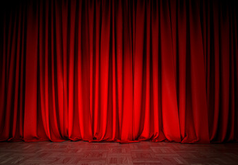 Theater Stage, Red Curtain, Cinema Curtain - a visual design work.