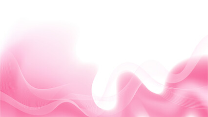 Abstract minimal white background with pink gradient and waves with space for text. Design for banner, cover, business card, presentation, social media. Vector illustration.