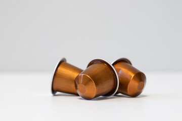 Bronze or brown Coffee capsules