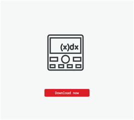 Advance calculator vector icon. Symbol in Line Art Style for Design, Presentation, Website or Mobile Apps Elements, Logo. Pixel vector graphics - Vector