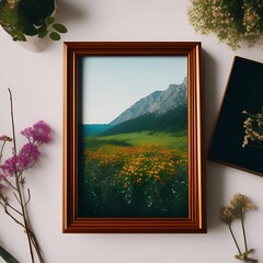 Picture frames, vintage frames, old frames, mockup frames, backgrounds camera film style for pictures and text illustrations generative ai art.