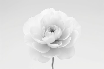 minimalist white flower on a plain white background