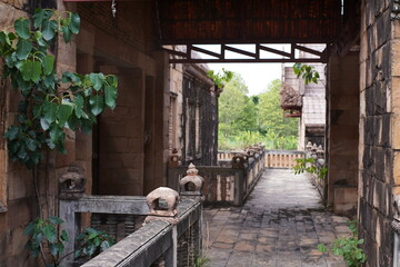 Fototapeta na wymiar part of an ancient Buddhist ruined temple