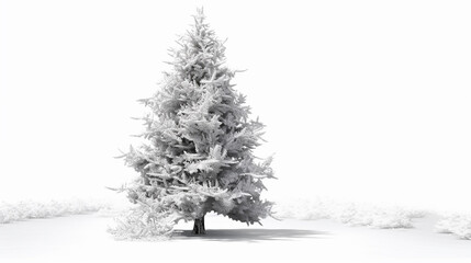 Beautiful christmas tree isolated on white background 