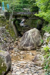 Steam bed in the mountains of Japan