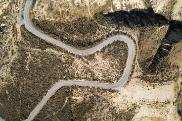overhead photo of a road in the south of Granada