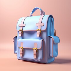 3d illustration of Backpack, Back to school and education concept. AI generative