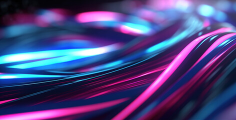Fototapeta na wymiar Technology background with multicolored fiber optic cables. Concept of fast internet. Generative AI. Illustration for banner, poster, cover, brochure or presentation.
