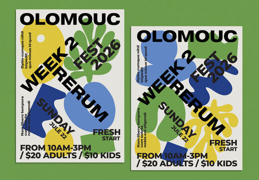 Typographic Composition Poster Layout with Alternative Shapes