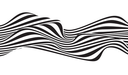 abstract black and white wave background. Vector illustration