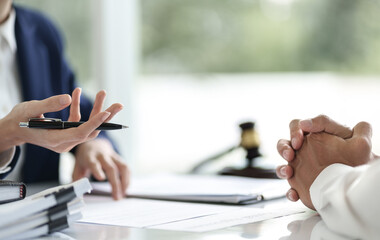 Lawyer and client negotiation in legal judgement consulting.