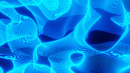 abstract blue background with waves hologram