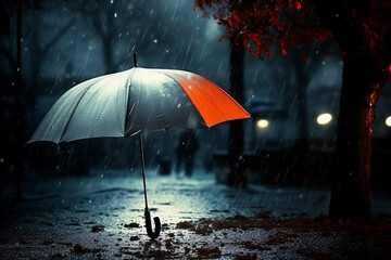 Umbrella under the rain