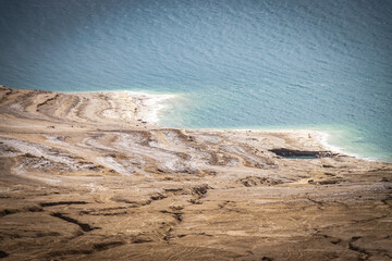 coastline of dead sea near ein gedi, israel, salt, sinkholes, minerals, lowest place on earth, middle east, ein bokek