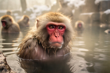 snow monkey in Japan Yudanaka