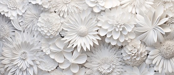 White flowers background, background, Abstract white floral texture wallpaper. AI generated 
