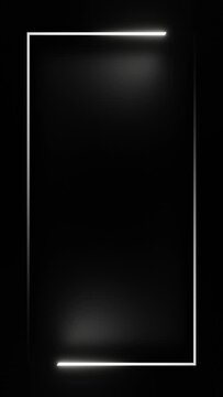 Black and white neon frame loop animation background