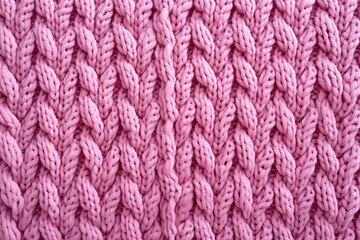 Fototapeta na wymiar Pink knitted texture resembling a cozy sweater.