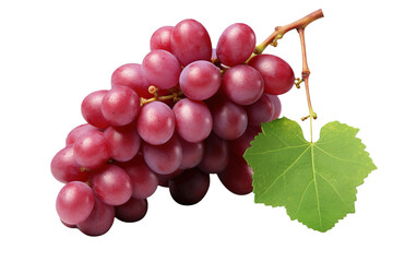 Fototapeta premium Bunch of red grapes over isolated transparent background