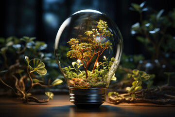 Conceptual image representing a bright idea for business growth. Generative Ai, Ai.