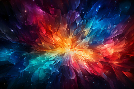 Colorful abstract stars spatial rift fascinating lurid. AI generative