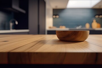 Fototapeta na wymiar rustic wooden bowl on a wooden table