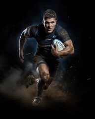 Dynamic Illustration of a Rugby Player - sports clipart