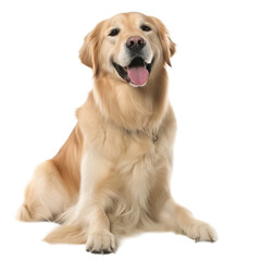 playful golden retriever isolated on transparent background