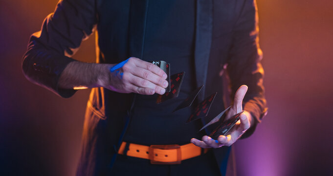Man showing magic trick in circus