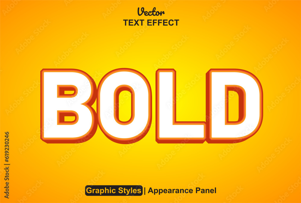 Poster bold text effect with editable orange color graphic style