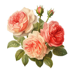Generative AI Serenade of Blooms: Botanical Elegance with Pink Floribunda Roses in Delicate Harmony