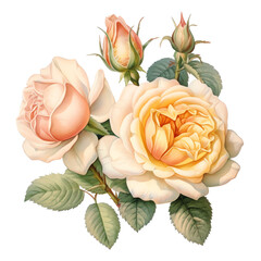 Generative AI Serenade of Blooms: Botanical Elegance with Pink Floribunda Roses in Delicate Harmony