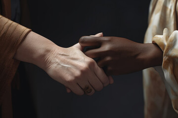 An image focusing on hands, symbolizing connection, touch, and human interaction. Generative Ai, Ai.