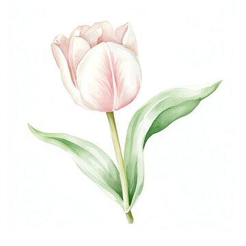 tulip flower - watercolor botanical illustration