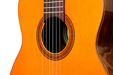 Detail of the body of a brazilian guitar for bossa nova music styletyle
