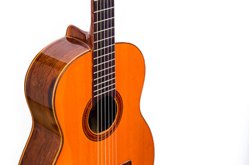 Fototapeta na wymiar Detail of the body of a brazilian guitar for bossa nova music styletyle