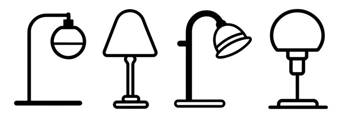 Office lamp icon set