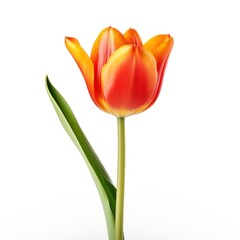 Tulip Flower Isolated. Illustration AI Generative.