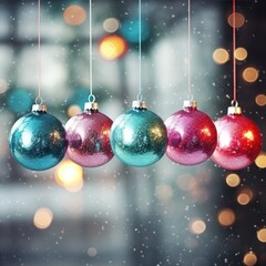 Christmas ball background. Illustration AI Generative