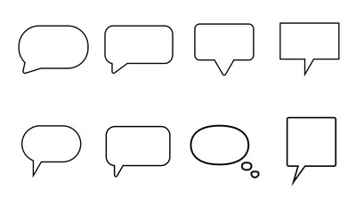 Obraz premium Speech bubbles set.Cartoon vector illustration.Comic dialog clouds