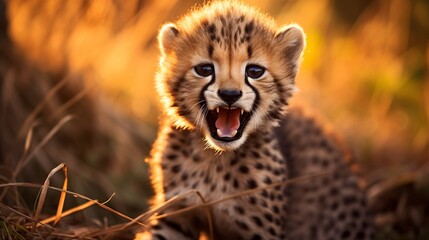 A Cute Cheetah Cub in it's Natural Habitat