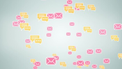 Modern mobile lifestyle concept, non stop online messaging, internet communication signs of incoming emails and chats