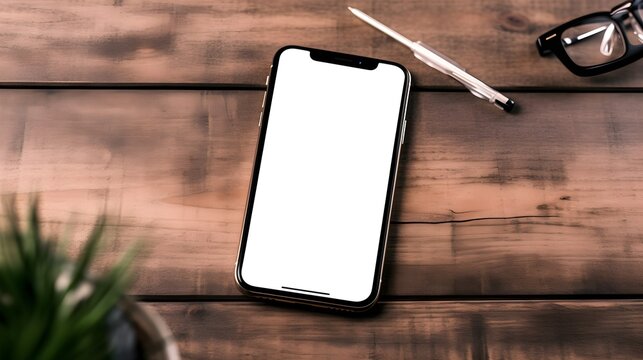 mobile phone with white screen mockup