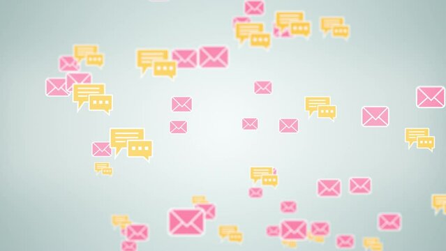 Modern mobile lifestyle concept, non stop online messaging, internet communication signs of incoming emails and chats