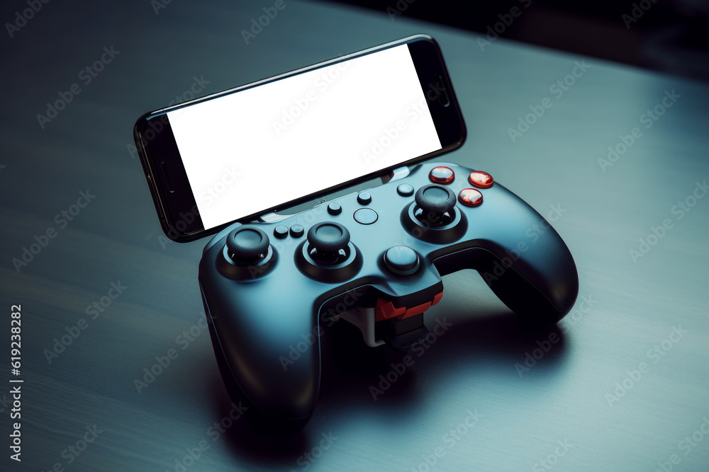 Poster game controller takes center stage, demonstrating its ergonomic design and user-friendly interface, 