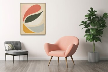 cozy living room with stylish chairs and a captivating painting as the centerpiece