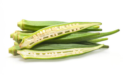 Okra isolated on white background