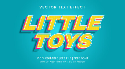 Little editable text effects with vector graphics and label design template