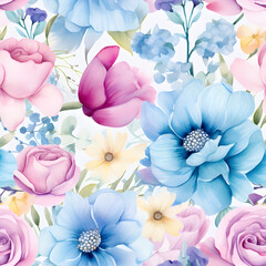 collage of flowers seamless tile